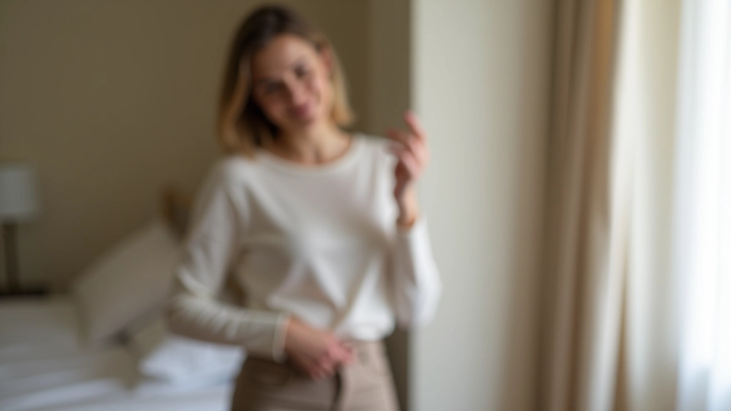 Osoba stojí s sebevědomou posturou a pozitivním výrazem tváře před zrcadlem v pokoji